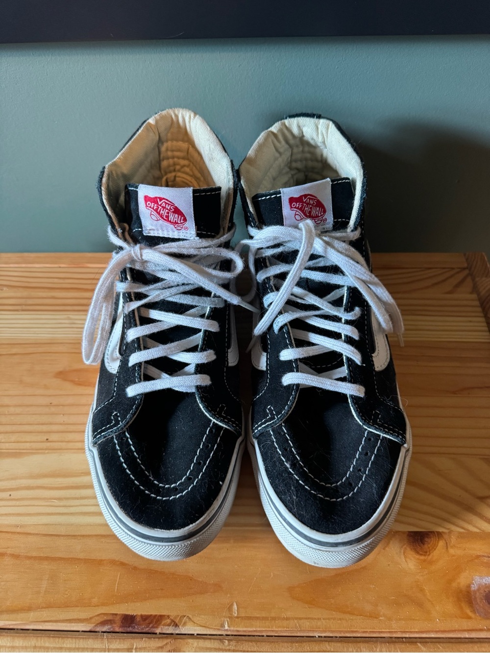 Vans Black and White High-Top Skate Sneakers